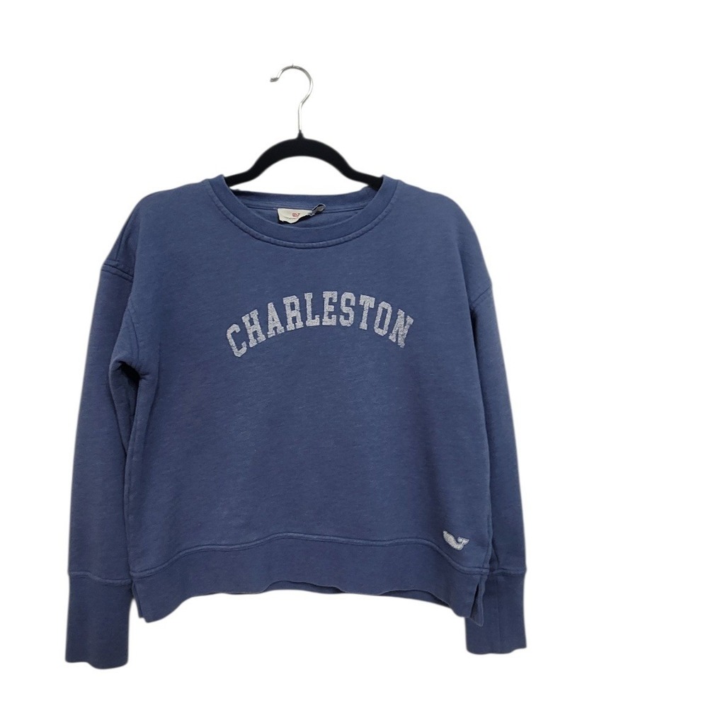 Vineyard Vines Charleston Sweatshirt Womens XS Blue Graphic Pullover Whale Logo